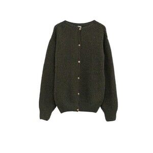 Baserange Ribbed Knit Cardigan With Button-Down Front - NWT